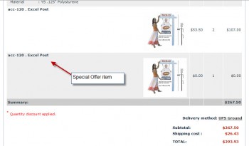 Special offered items is clearly listed in the Payment Detail page