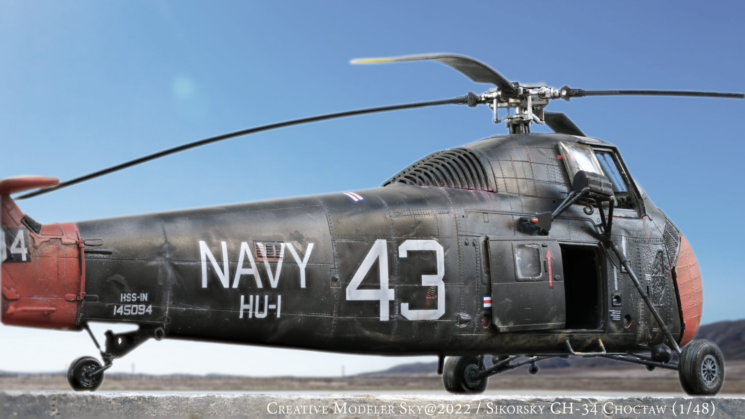 Sikorsky CH-34 Choctaw 1/48, exploring the possible presentation of uneven surfaces